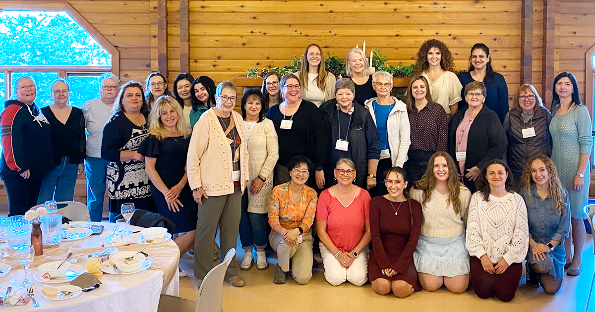 A group of about 30 women 
