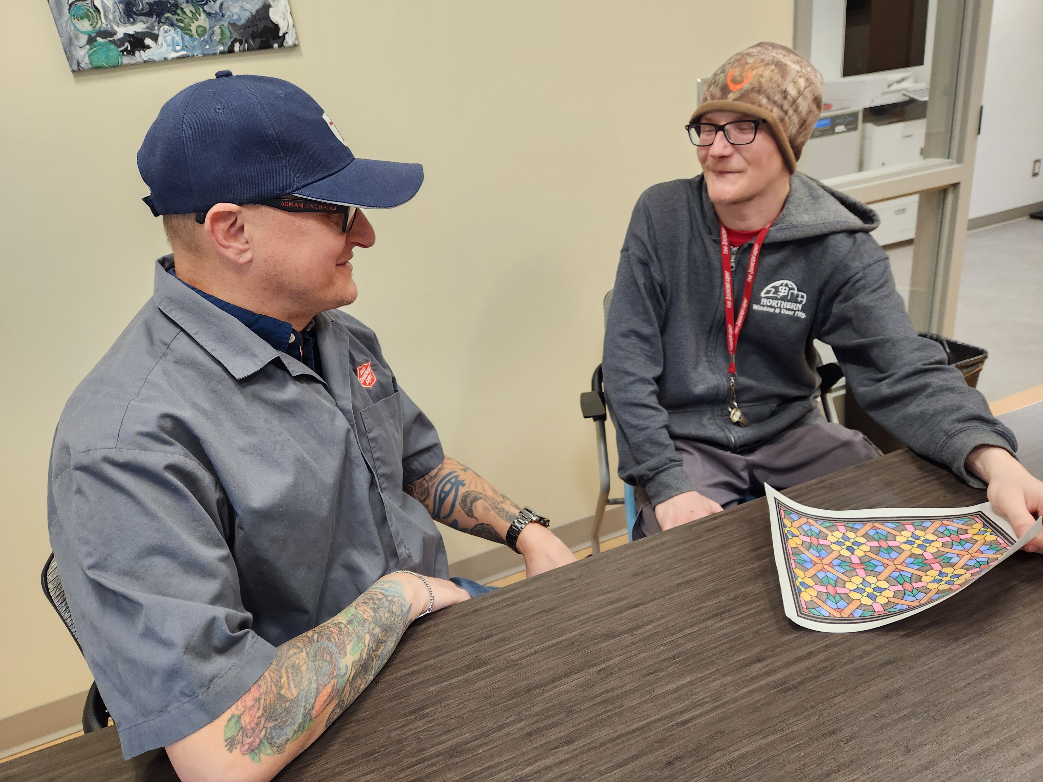 Worker counsels client